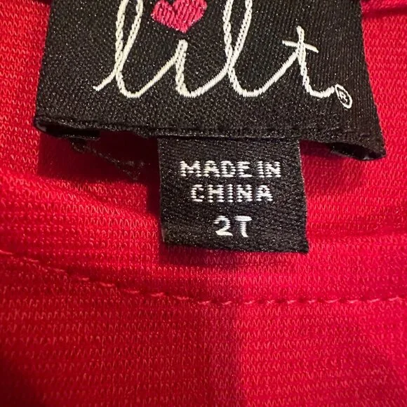 LILT 2T GIRLS RED & WHITE DRESS WITH PEA COAT CHRISTMAS - Picture 10 of 13